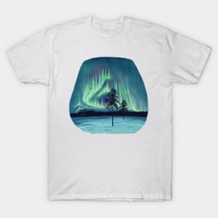 Northern lights in Lapland - Scandinavia T-Shirt